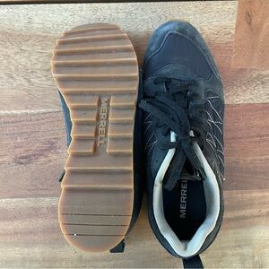 Merrell Black Low-Top Suede & Mesh Sneaker with Gum Outsole